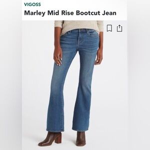 NWT Vigoss Marley Bootcut Midrise Medium Wash Jeans size 28